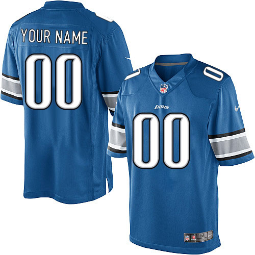 Men's Limited Nike Jersey Light Blue Home - Customized NFL Detroit Lions